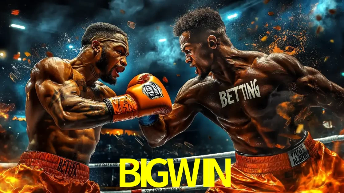 Dois boxeadores em uma luta intensa e explosiva, representando a adrenalina e as oportunidades de apostas em esportes de combate disponíveis na plataforma BIGWIN.